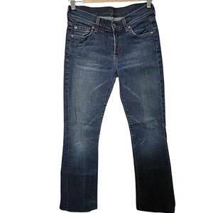 VINTAGE Y2K 7 SEVEN FOR ALL MANKIND BOOTCUT DARK BLUE DENIM JEANS WOMEN SIZE 26